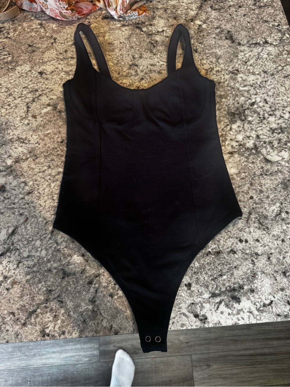 Abercrombie & Fitch Black Women's Seam-Detail Bodysuit